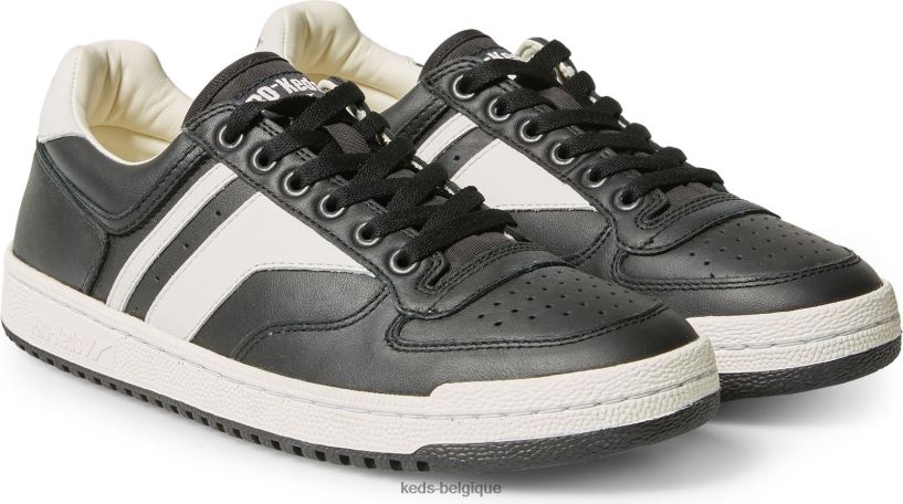 Keds unisexe skyhawk lo cuir 8PV40P254 noir blanc