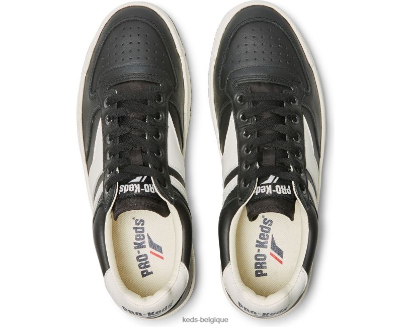Keds unisexe skyhawk lo cuir 8PV40P254 noir blanc