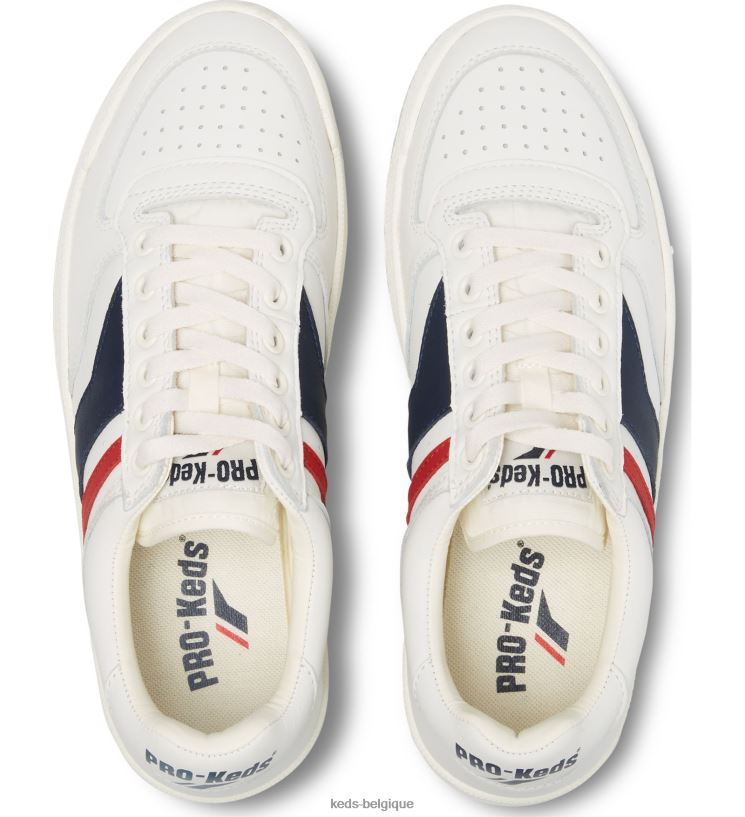 Keds unisexe skyhawk lo cuir 8PV40P255 blanc bleu rouge