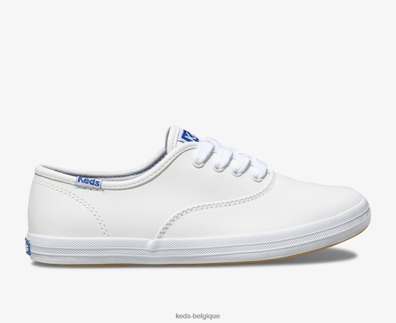 Keds grand enfant baskets champion cvo en cuir 8PV40P229 cuir blanc