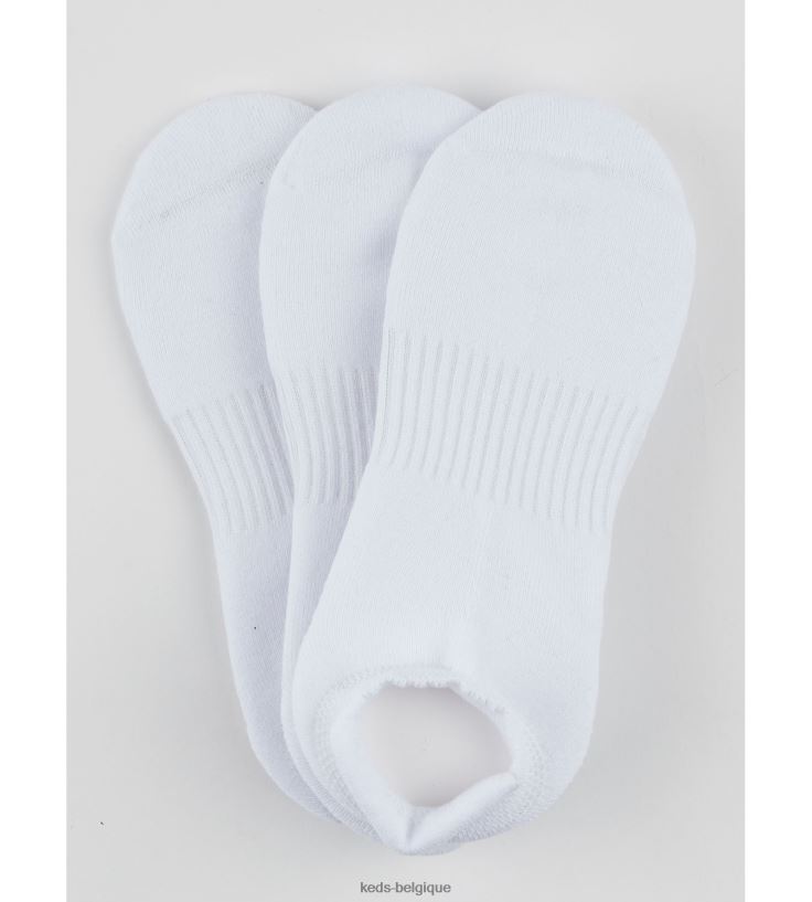 Keds femmes Lot de 3 paires de chaussettes basses rembourrées 8PV40P219 blanc