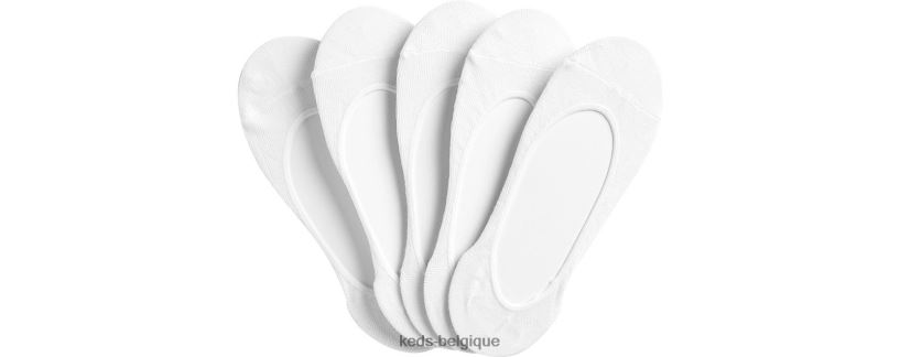 Keds femmes Paquet de 5 chaussettes doublées extra basses 8PV40P220 blanc