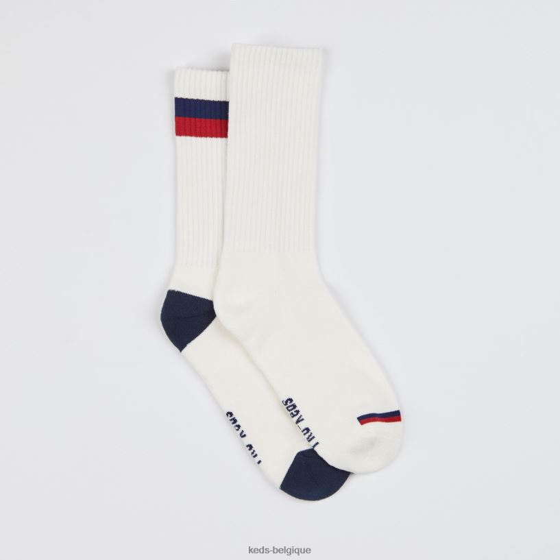 Keds unisexe Lot de 2 chaussettes mi-mollet 8PV40P225 blanc