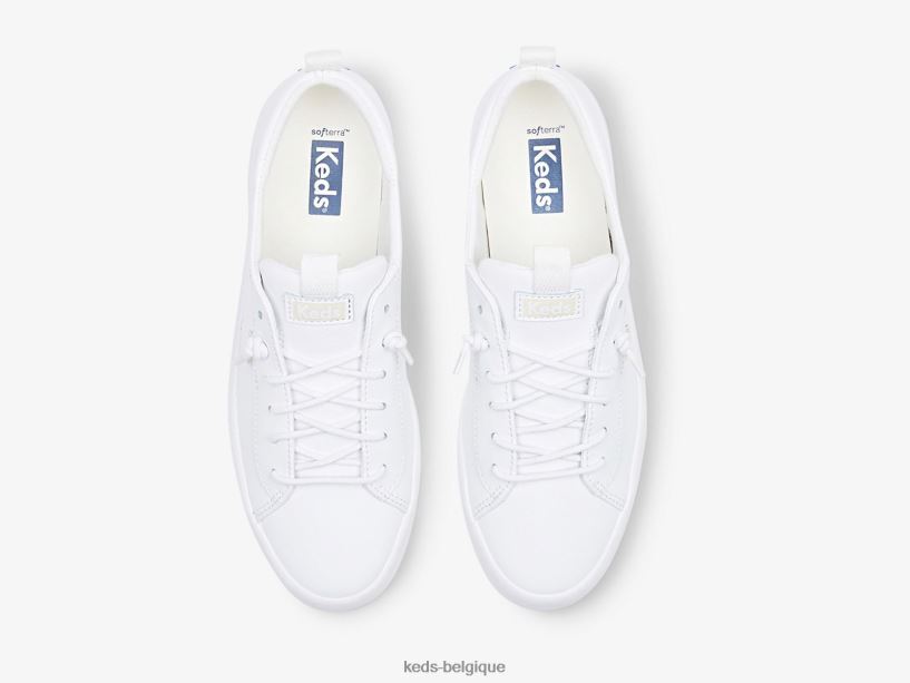 Keds femmes sneaker en cuir à effet rebond 8PV40P31 blanc