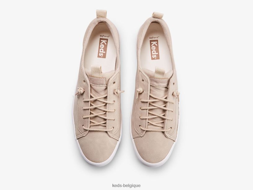 Keds femmes sneaker en cuir vegan kickback 8PV40P32 taupe