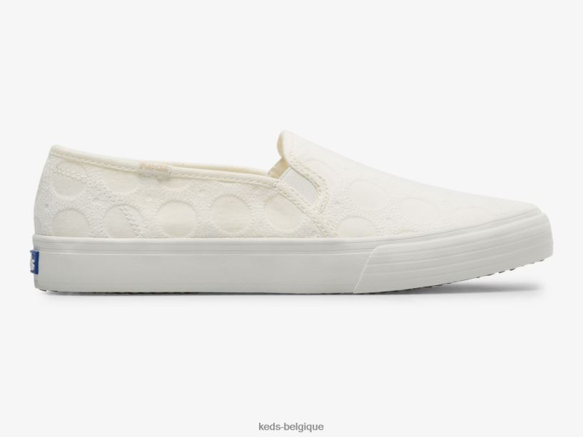 Keds femmes sneaker à enfiler au crochet circulaire à deux étages 8PV40P39 blanc