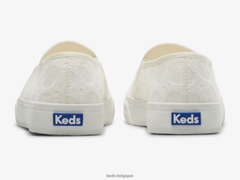 Keds femmes sneaker à enfiler au crochet circulaire à deux étages 8PV40P39 blanc