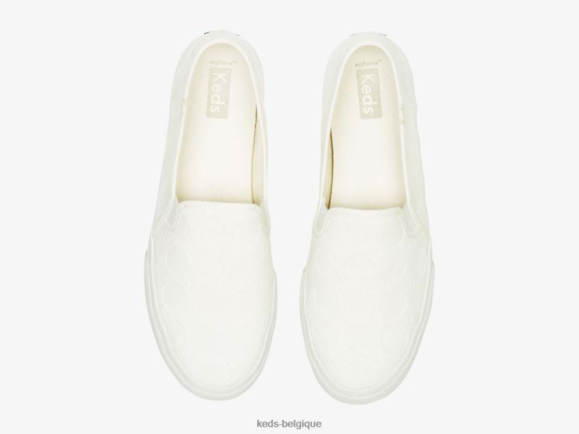 Keds femmes sneaker à enfiler au crochet circulaire à deux étages 8PV40P39 blanc