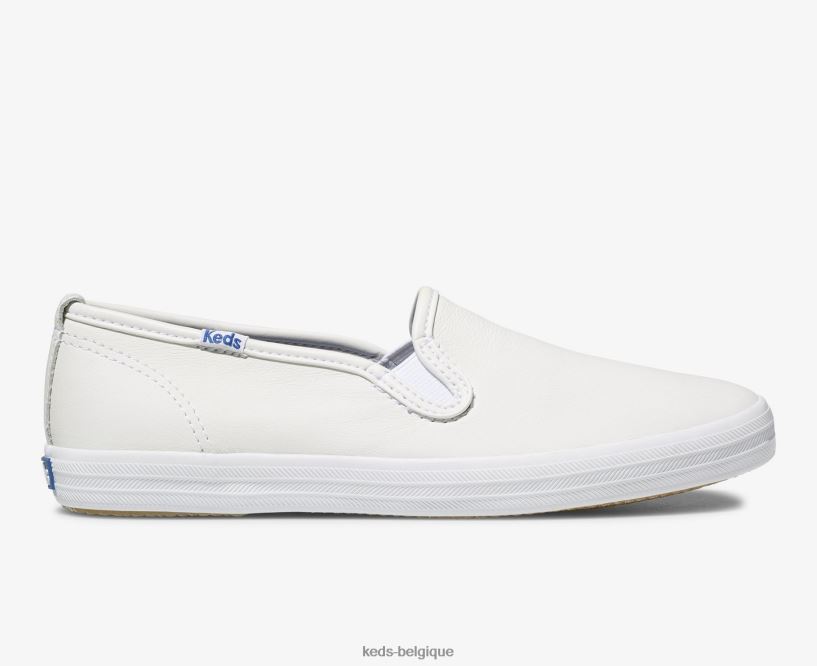 Keds femmes sneaker à enfiler en cuir champion 8PV40P25 blanc