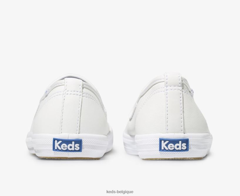 Keds femmes sneaker à enfiler en cuir champion 8PV40P25 blanc