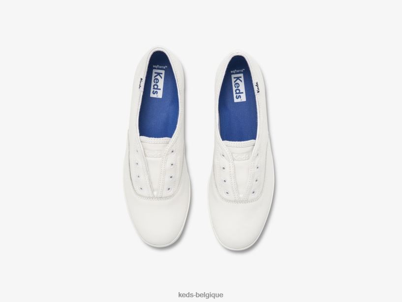 Keds femmes sneaker à enfiler en cuir chillax 8PV40P37 blanc