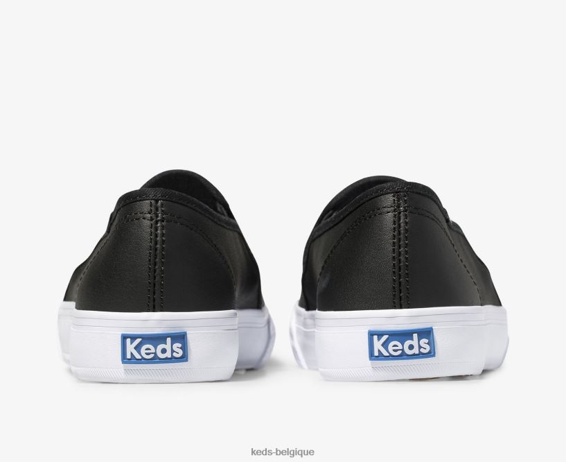 Keds femmes sneaker à enfiler en cuir à deux étages 8PV40P27 noir