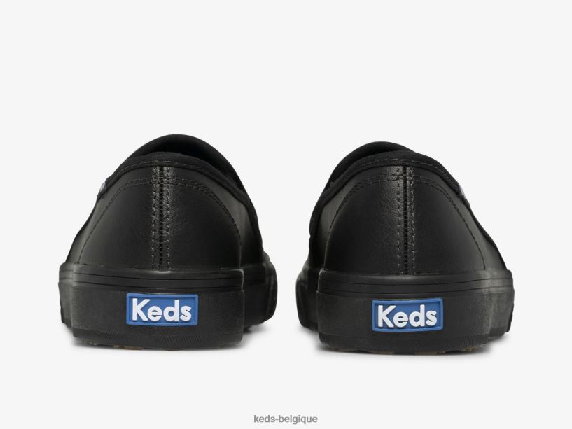 Keds femmes sneaker à enfiler en cuir à deux étages 8PV40P29 noir