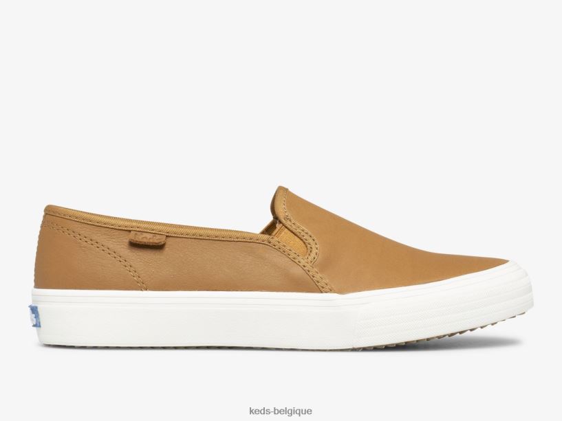 Keds femmes sneaker à enfiler en cuir à deux étages 8PV40P30 moka