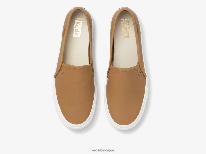 Keds femmes sneaker à enfiler en cuir à deux étages 8PV40P30 moka