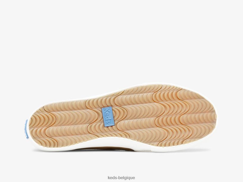 Keds femmes sneaker à enfiler en cuir à deux étages 8PV40P30 moka