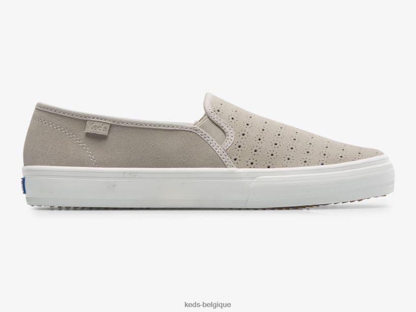 Keds femmes sneaker à enfiler en daim perf à deux étages 8PV40P68 gris