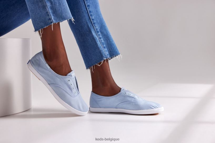 Keds femmes sneaker à enfiler en sergé lavable chillax 8PV40P60 bleu clair