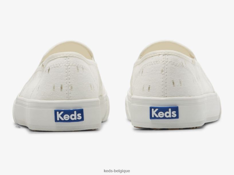 Keds femmes sneaker à enfiler en textile à deux étages 8PV40P70 or blanc cassé