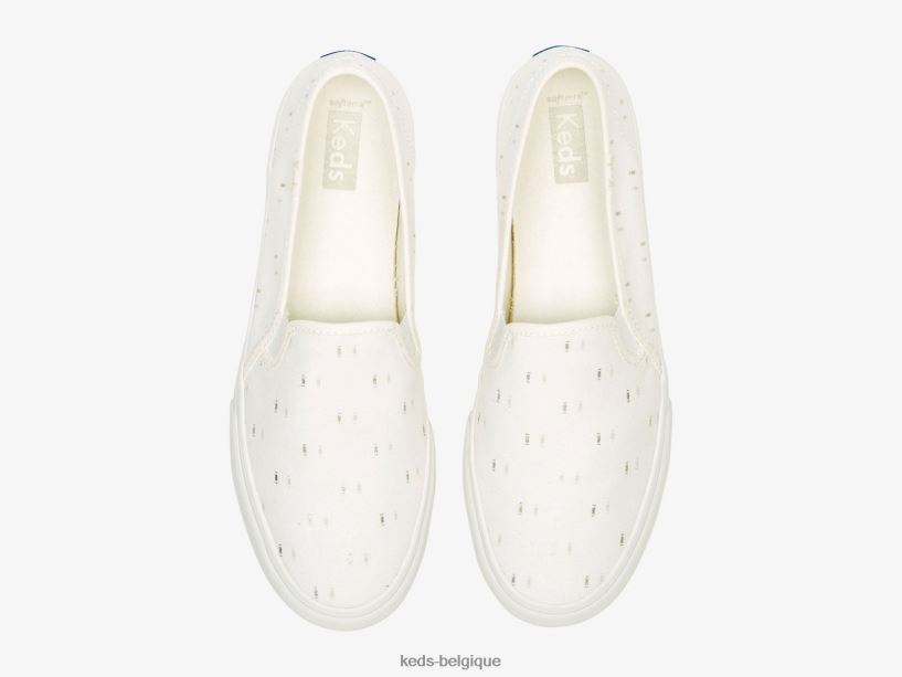 Keds femmes sneaker à enfiler en textile à deux étages 8PV40P70 or blanc cassé