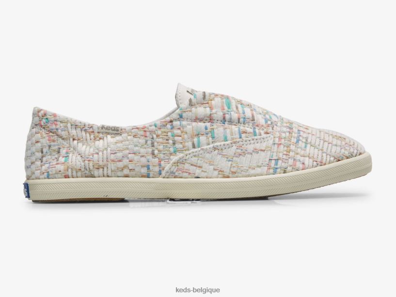Keds femmes sneaker à enfiler en tissu naturel chillax 8PV40P63 blanc multicolore