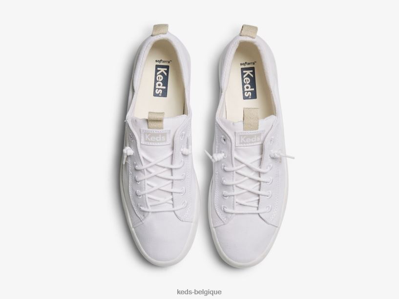 Keds femmes sneaker à enfiler en toile Kickback 8PV40P59 blanc
