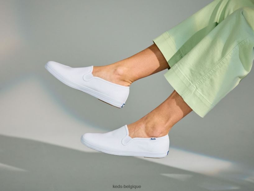 Keds femmes sneaker à enfiler en toile champion 8PV40P38 blanc