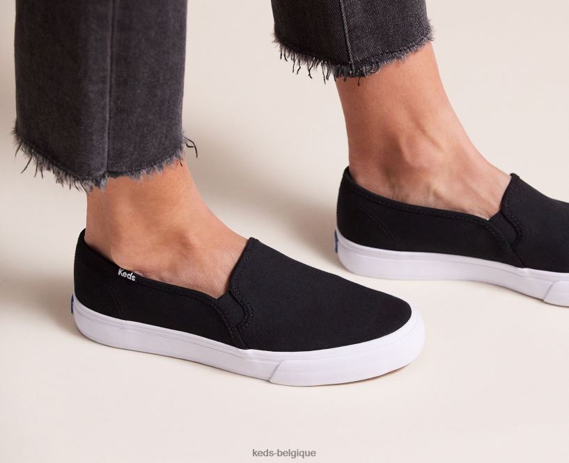 Keds femmes sneaker à enfiler en toile à deux étages 8PV40P1 noir