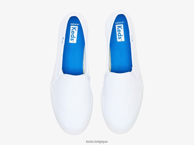 Keds femmes sneaker à enfiler en toile à trois étages 8PV40P40 blanc
