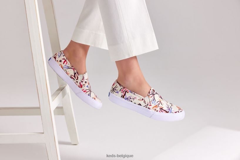 Keds femmes sneaker à enfiler à imprimé île à deux étages 8PV40P21 gris rose