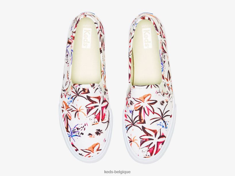 Keds femmes sneaker à enfiler à imprimé île à deux étages 8PV40P21 gris rose