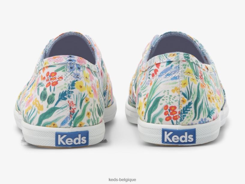 Keds x Rifle Paper Co. femmes sneaker à enfiler chillax lea 8PV40P20 blanc multicolore