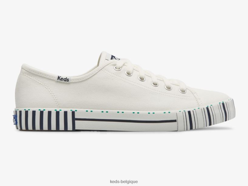 Keds femmes baskets kickstart à rayures 8PV40P203 Navet blanc