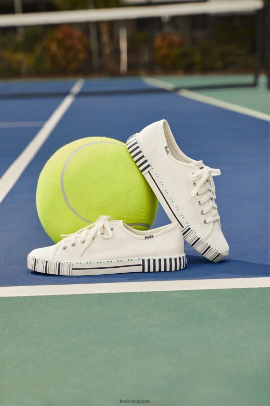 Keds femmes baskets kickstart à rayures 8PV40P203 Navet blanc
