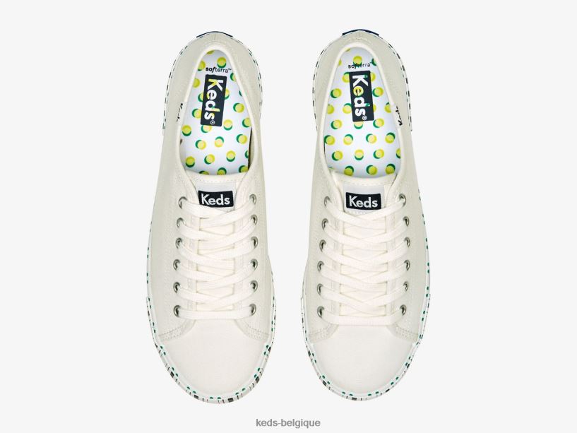 Keds femmes baskets kickstart à rayures 8PV40P203 Navet blanc