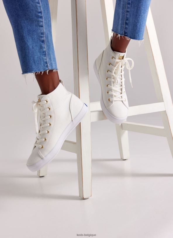 Keds femmes baskets montantes kickstart en toile 8PV40P113 blanc