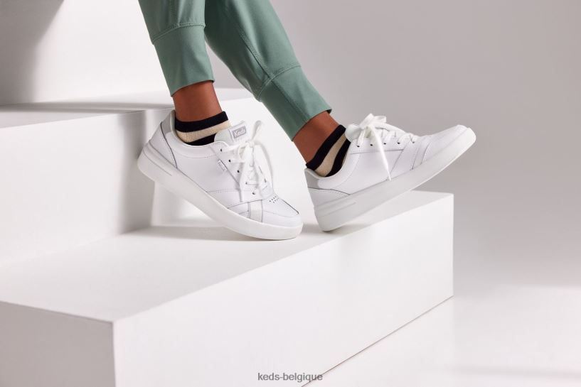 Keds femmes la sneaker court en cuir 8PV40P98 blanc
