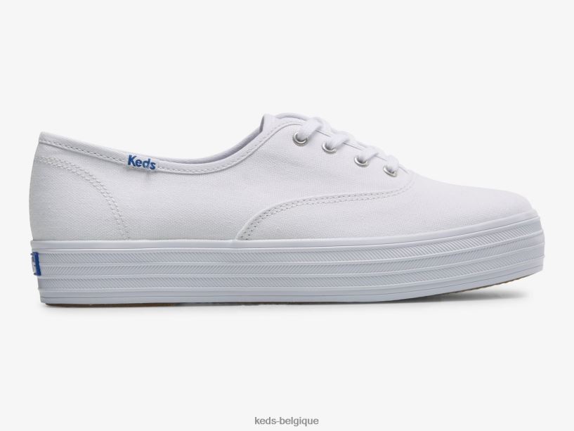 Keds femmes la sneaker en toile à plateforme 8PV40P87 blanc