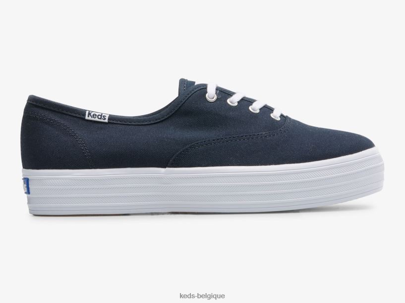 Keds femmes la sneaker en toile à plateforme 8PV40P88 marine