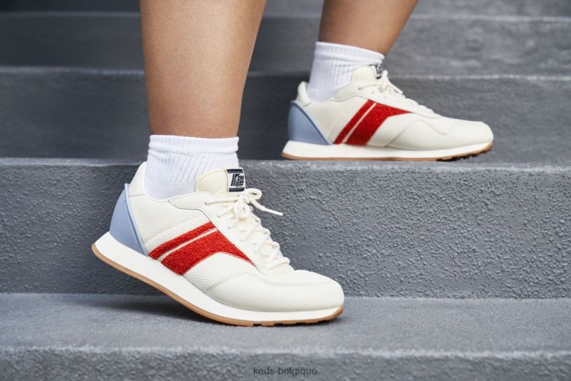 Keds femmes sneaker Renaissance en tissu éponge 8PV40P173 blanc rouge