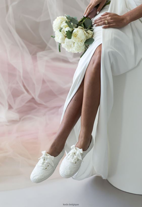 Keds femmes sneaker champion à sequins 8PV40P179 blanc cassé