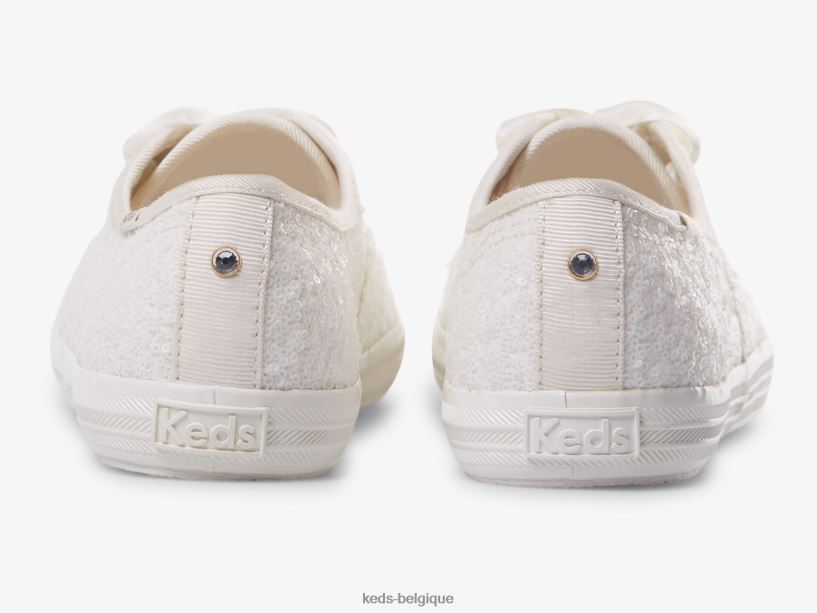 Keds femmes sneaker champion à sequins 8PV40P179 blanc cassé