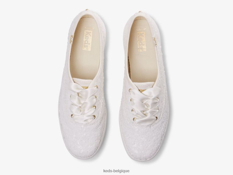 Keds femmes sneaker champion à sequins 8PV40P179 blanc cassé