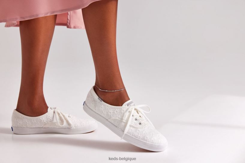 Keds femmes sneaker champion starburst à œillets 8PV40P153 blanc