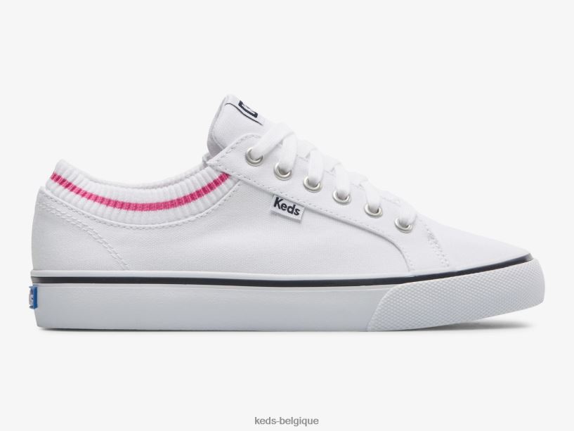 Keds femmes sneaker à col en tricot côtelé Jump Kick 8PV40P192 blanc rose