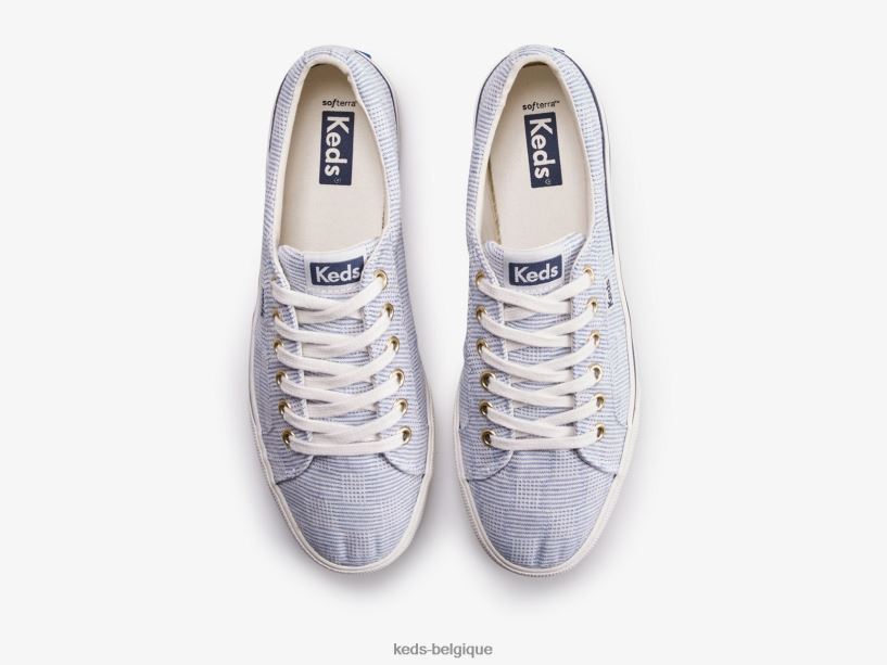 Keds femmes sneaker en toile hachurée Jump Kick Duo 8PV40P157 bleu