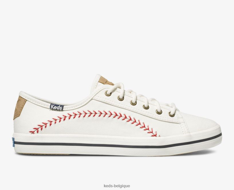 Keds femmes sneaker fanion kickstart 8PV40P131 toile blanc cassé