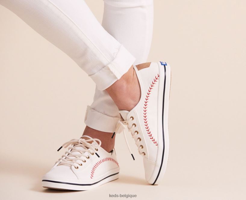 Keds femmes sneaker fanion kickstart 8PV40P131 toile blanc cassé
