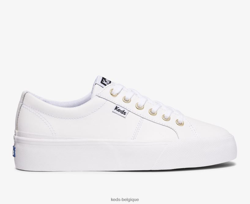 Keds femmes sneaker jump kick duo en cuir 8PV40P85 blanc