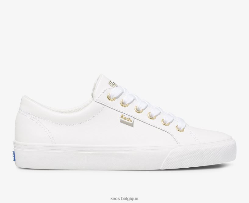Keds femmes sneaker jump kick en cuir 8PV40P84 or blanc